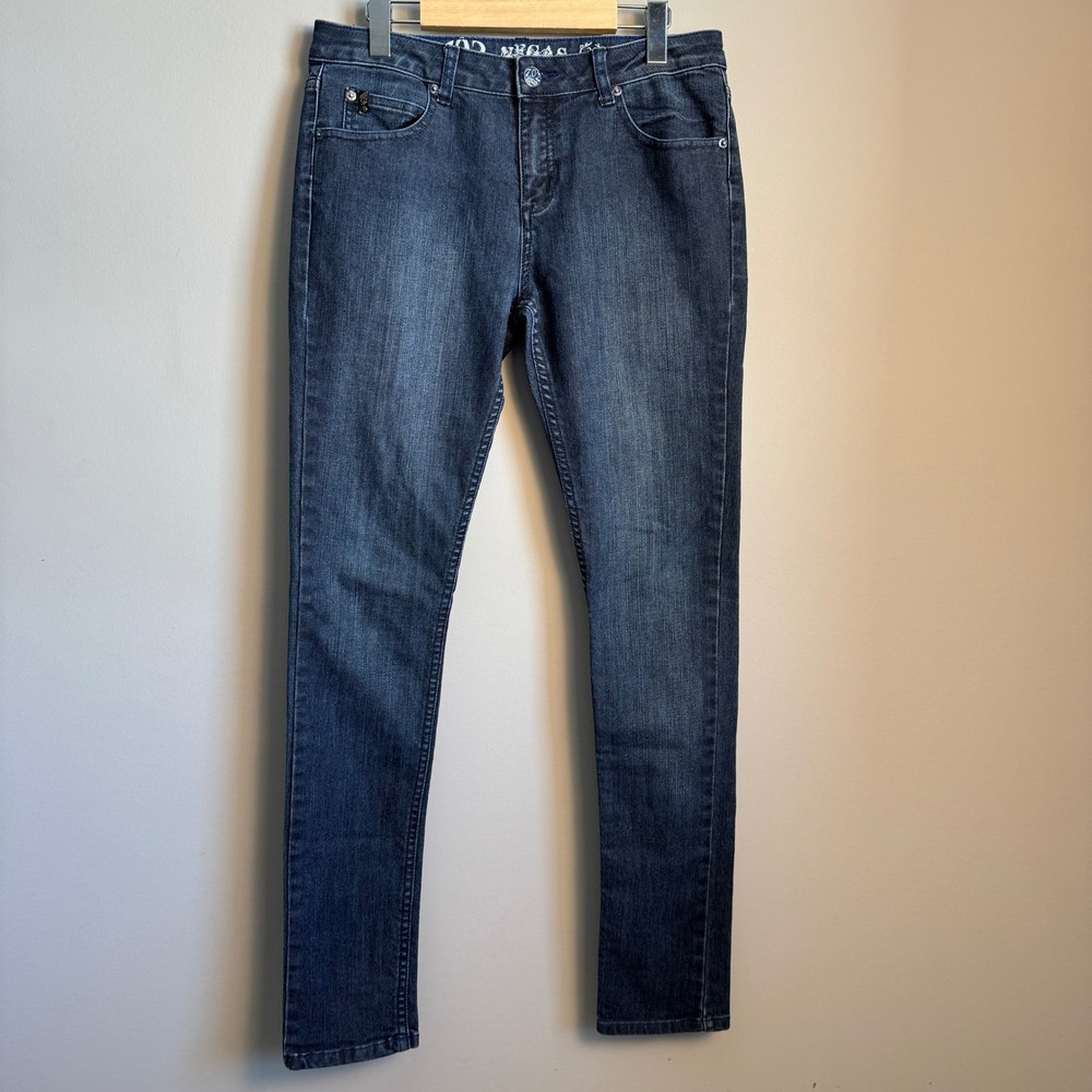 702 Vegas Vintage Y2K Skinny Leg Dark Wash Denim Jeans Blue Women Size 29 Stretc